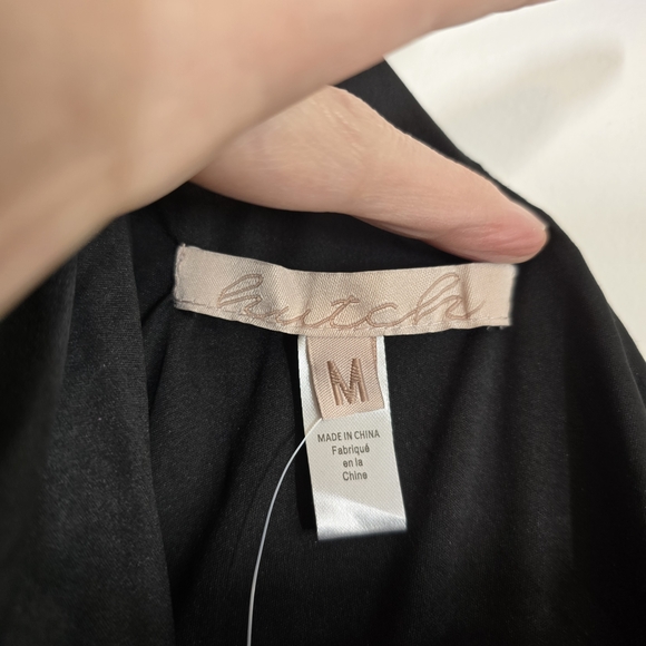 NWT Anthropologie Hutch One Shoulder Ruched Velvet Asymmetrical Dress Black - Picture 8 of 9